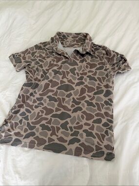 BURLEBO Camouflage Polo in Brown & Gray